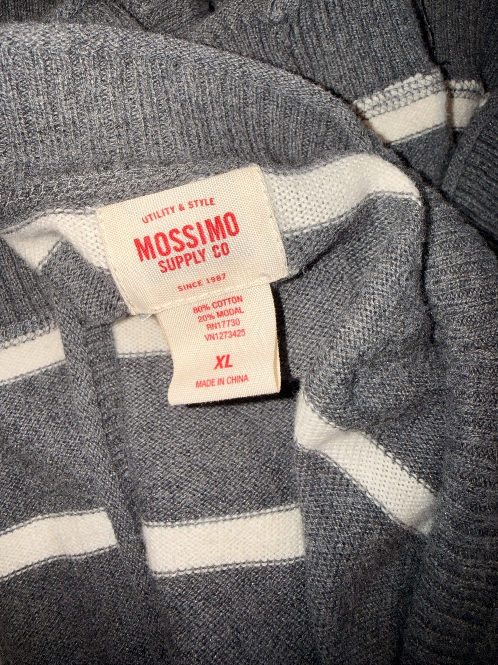 Mossimo Supply Co. Gray & White Striped Open-Front Cardigan - Picture 4 of 4